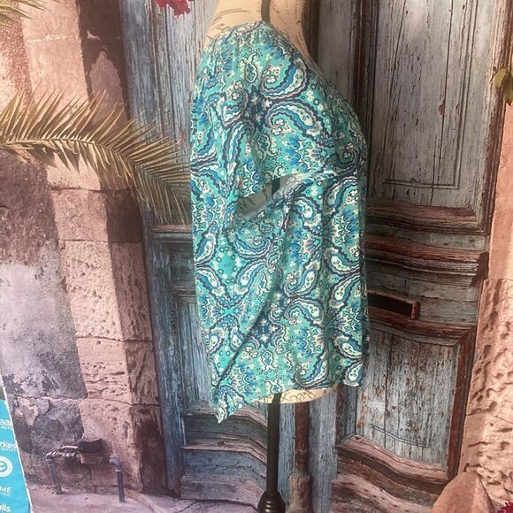 St John’s Bay blue boho top, size petite large, excellent used condition - Picture 5 of 9